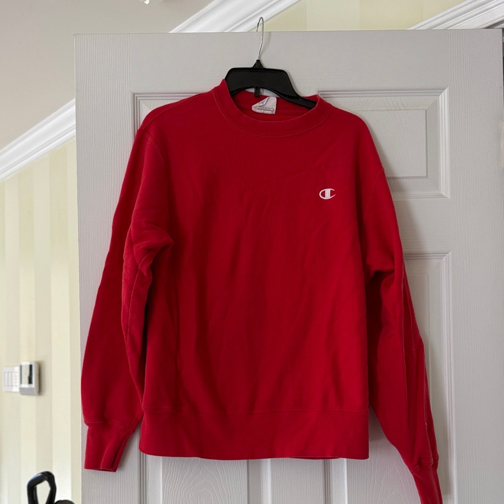 Champion Men's Bold Red Crewneck Sweater